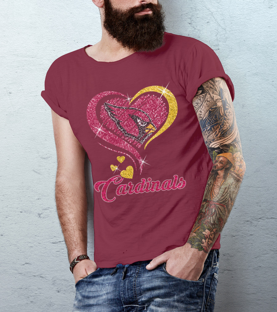 Cardinals Heart Glitter T-Shirt