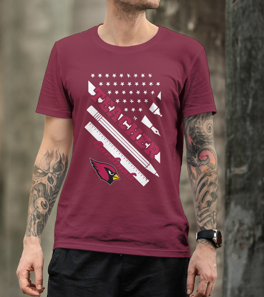 Arizona Cardinals Teacher Stars And Tools T-Shirt