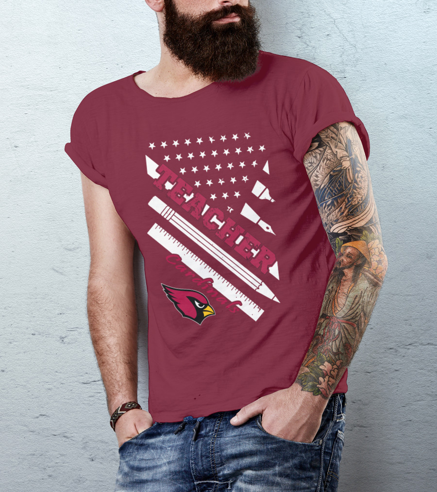Arizona Cardinals Teacher Stars And Tools T-Shirt