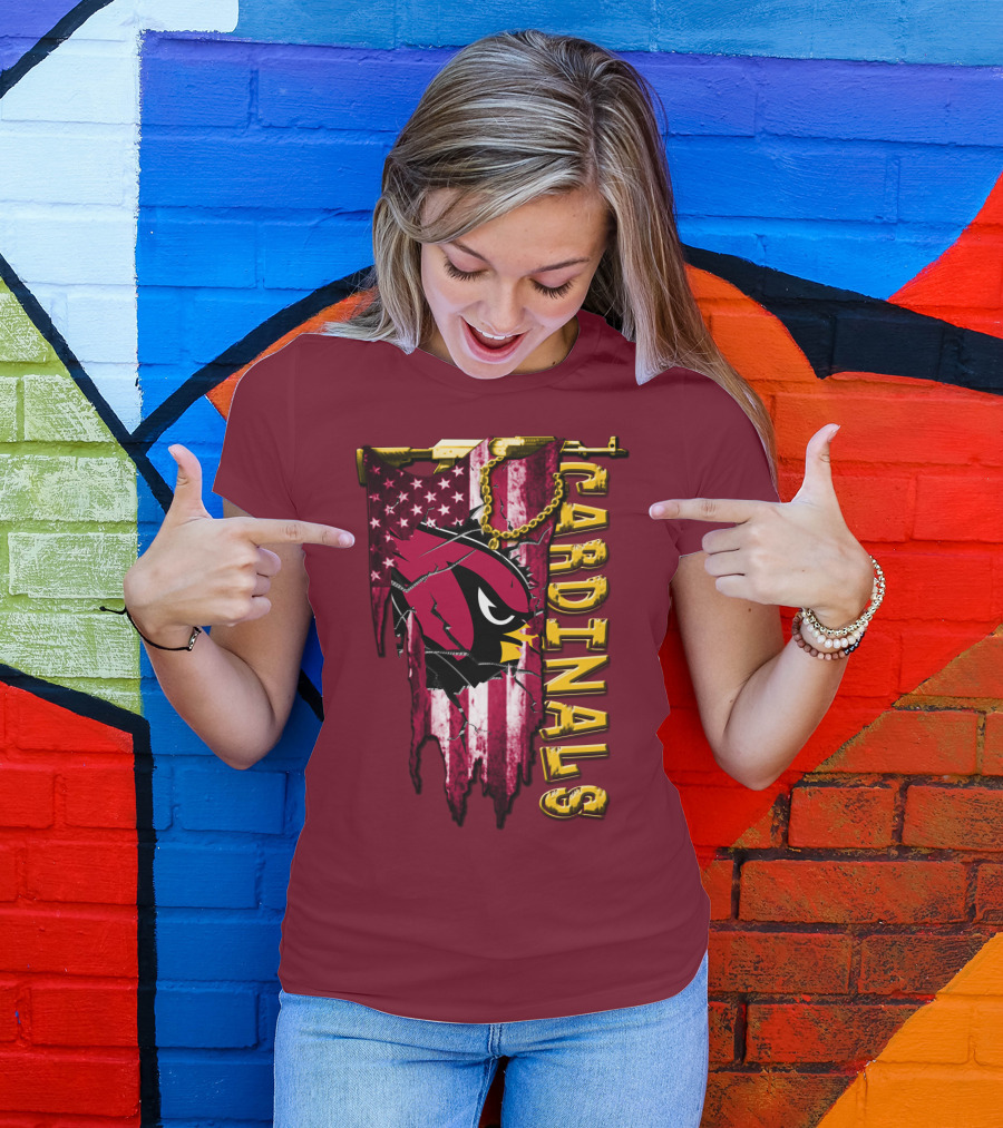 Cardinals Usa Flag And Chain T-Shirt