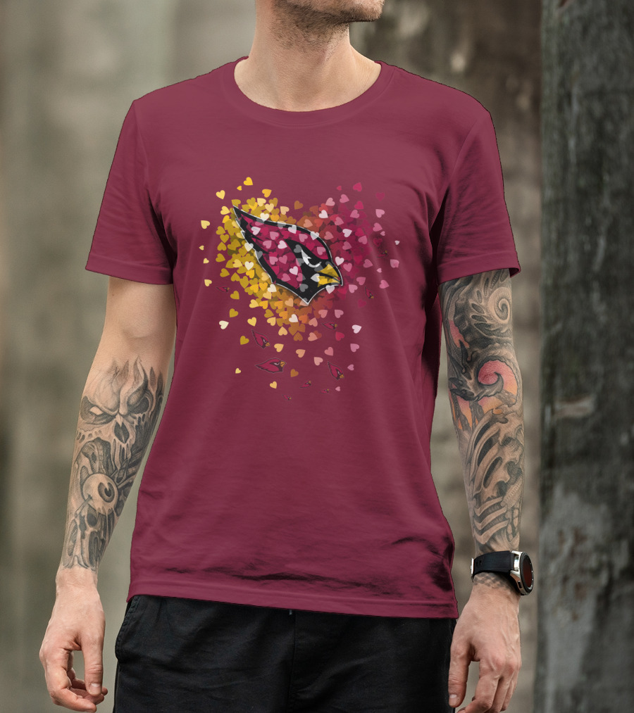 Arizona Cardinals Heart Symbol Burst T-Shirt