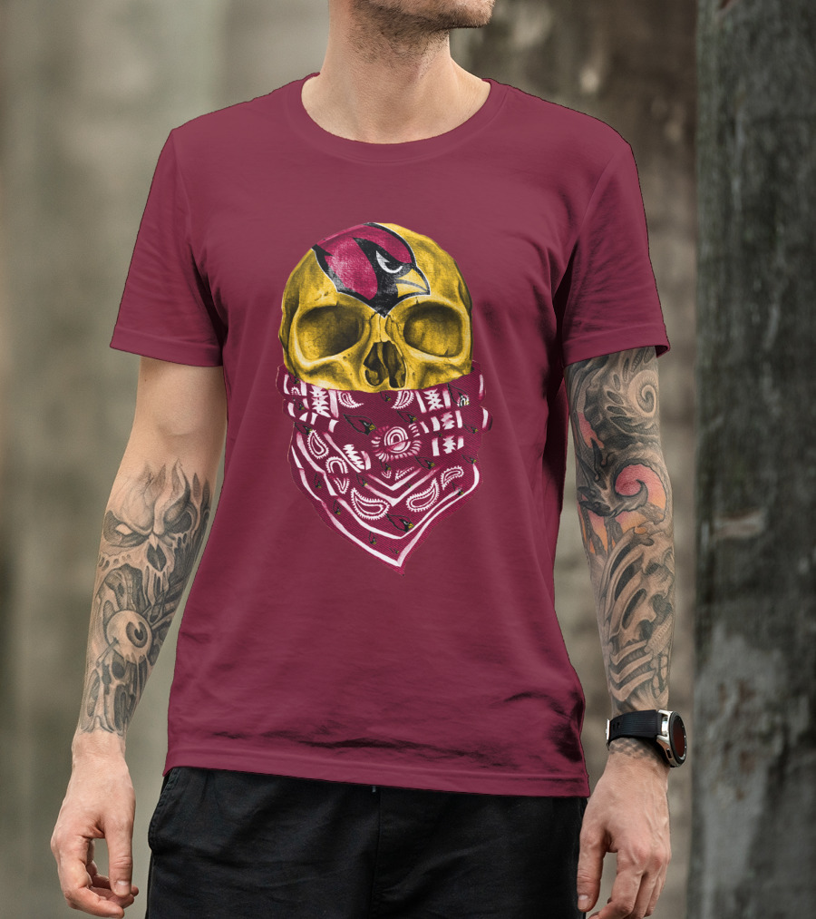 Arizona Cardinals Skull Bandana Red T-Shirt