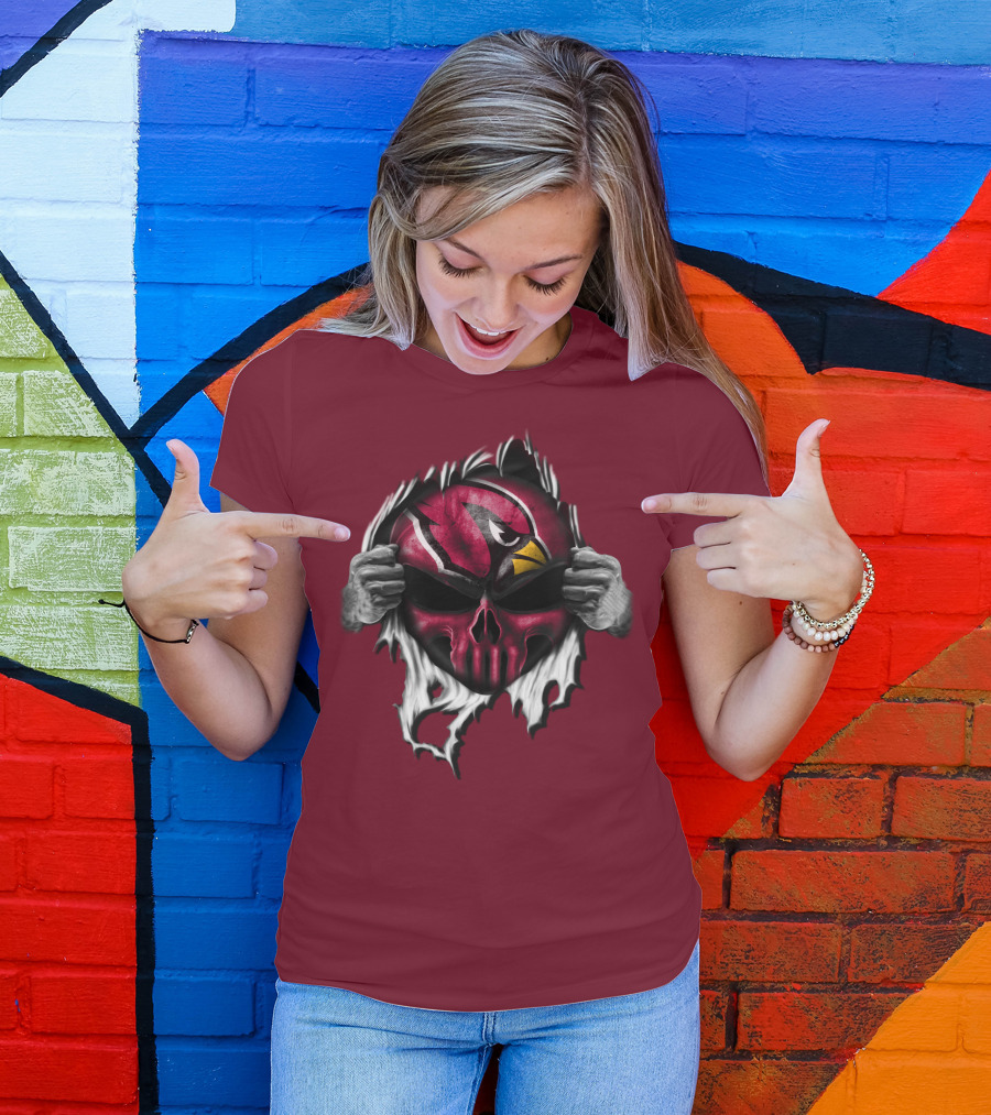 Arizona Cardinals Skull Logo T-Shirt
