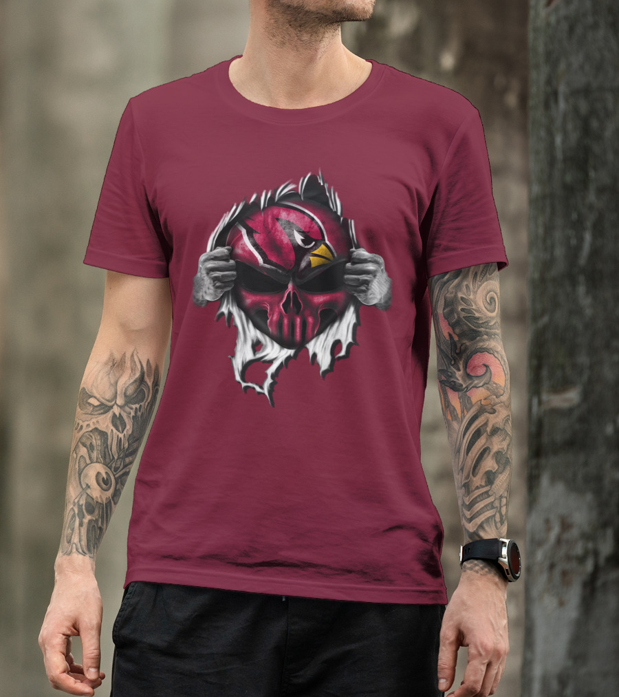 Arizona Cardinals Skull Logo T-Shirt