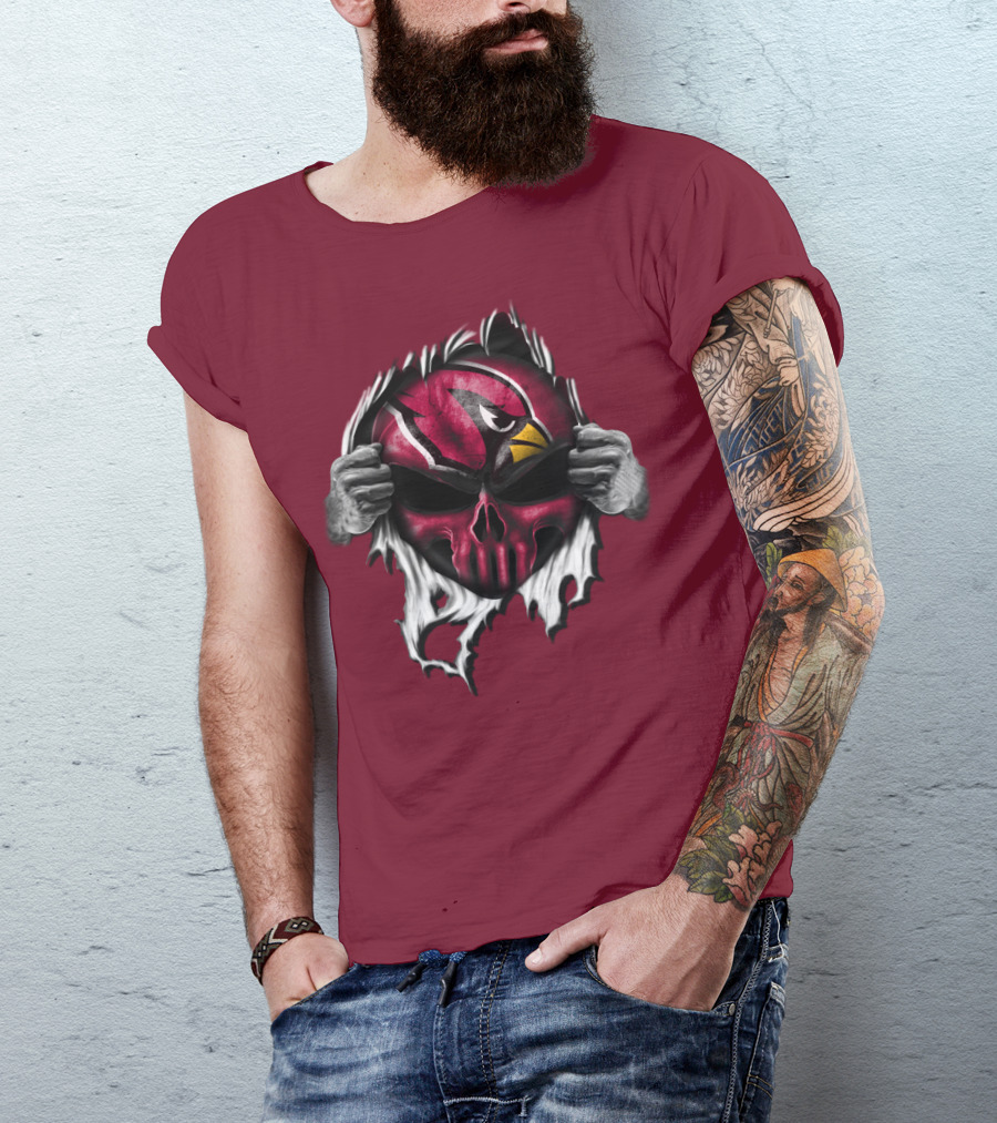 Arizona Cardinals Skull Logo T-Shirt
