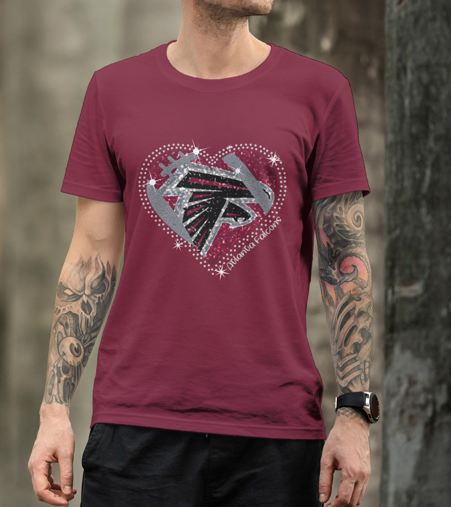 Atlanta Falcons Sparkling Heart T-Shirt