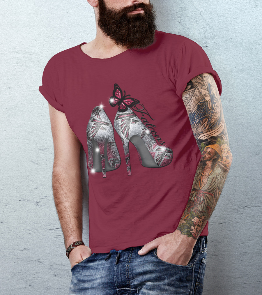 Atlanta Falcons High Heels With Butterfly T-Shirt