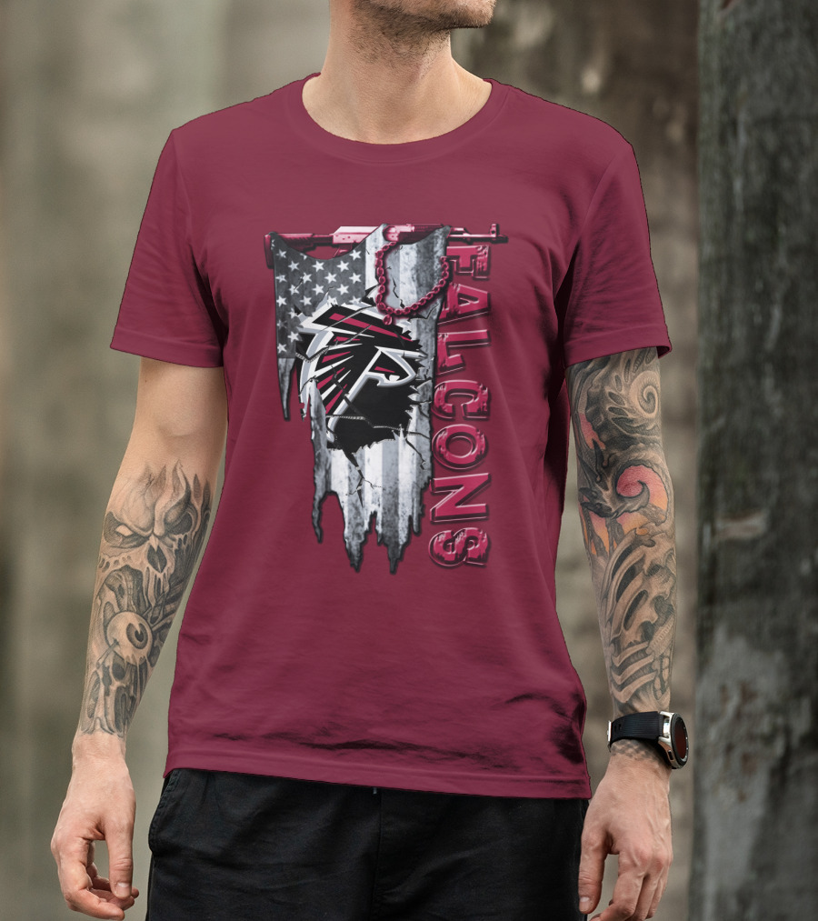 Atlanta Falcons American Flag Football Team T-Shirt