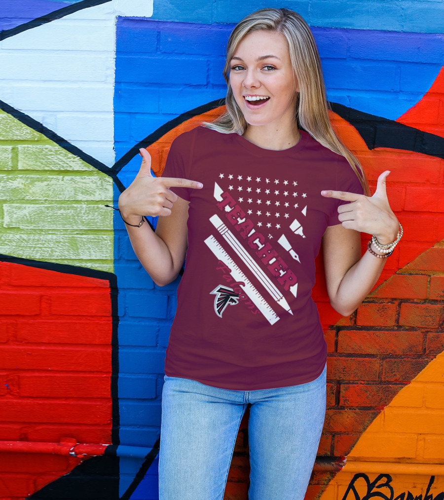 Atlanta Falcons Teacher Stars And Stationery Theme T-Shirt