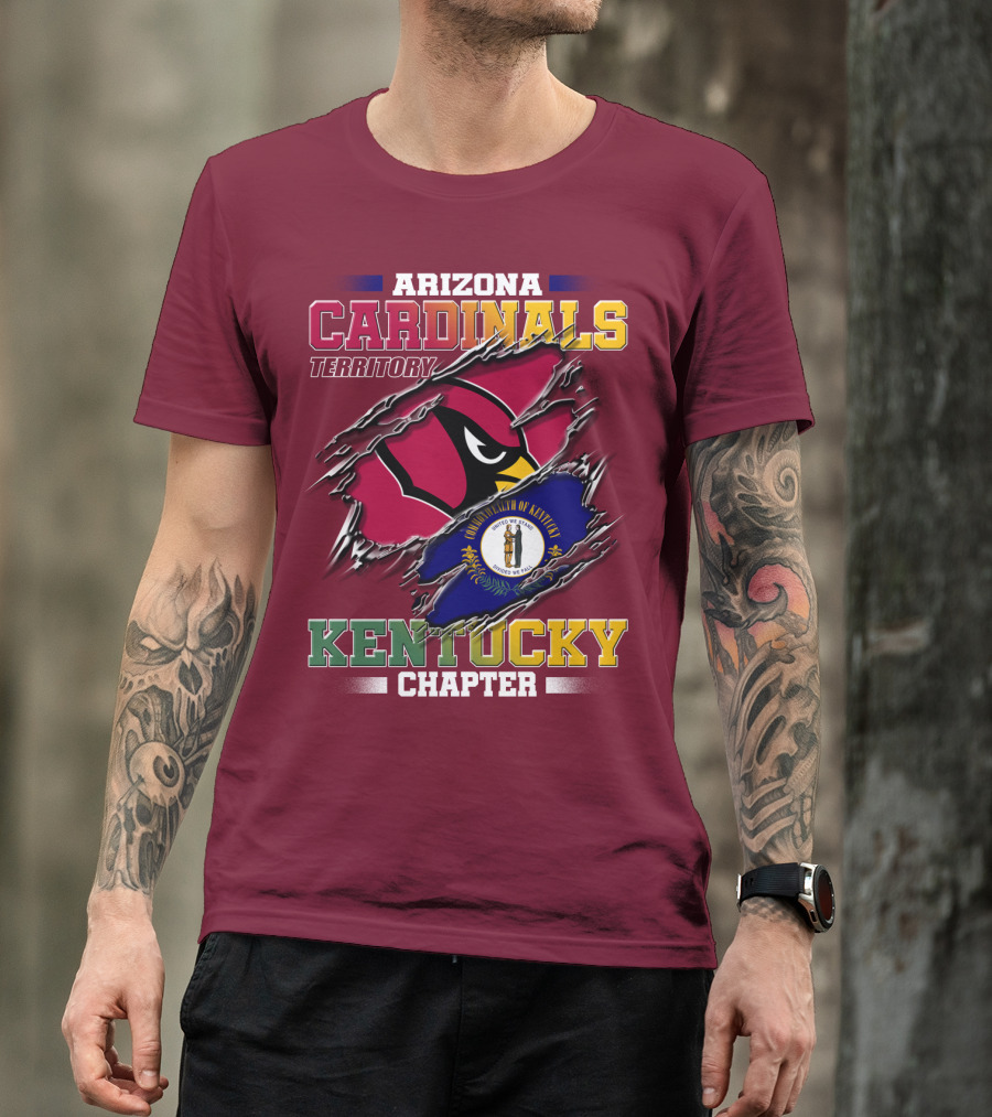 Arizona Cardinals Territory Kentucky Chapter Commonwealth Of Kentucky Flag T-Shirt