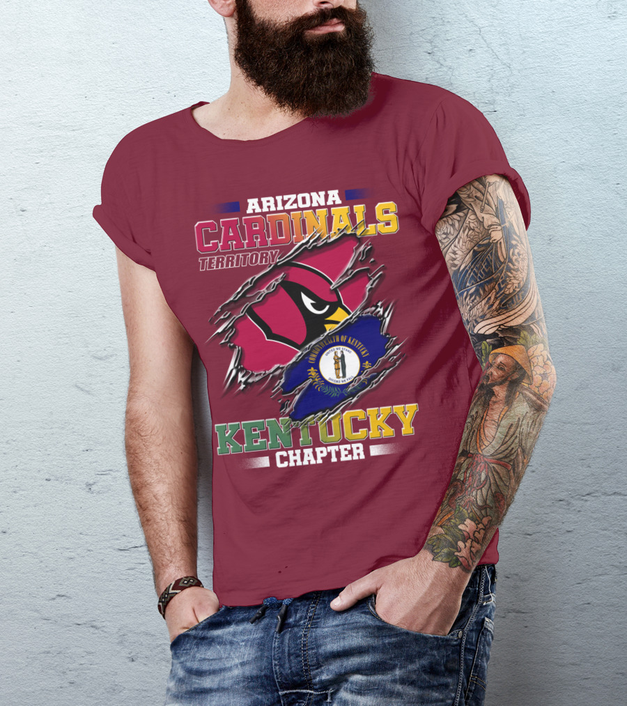 Arizona Cardinals Territory Kentucky Chapter Commonwealth Of Kentucky Flag T-Shirt