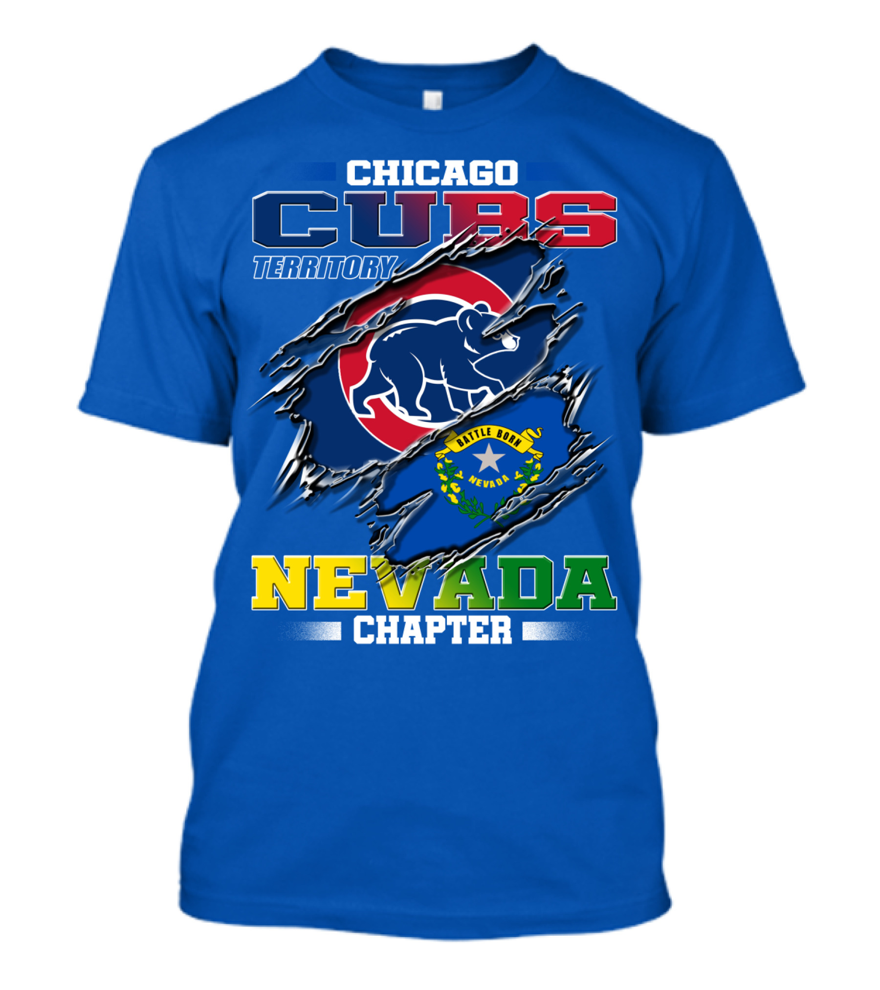 Chicago Cubs Territory Nevada Chapter Battle Born T-Shirt