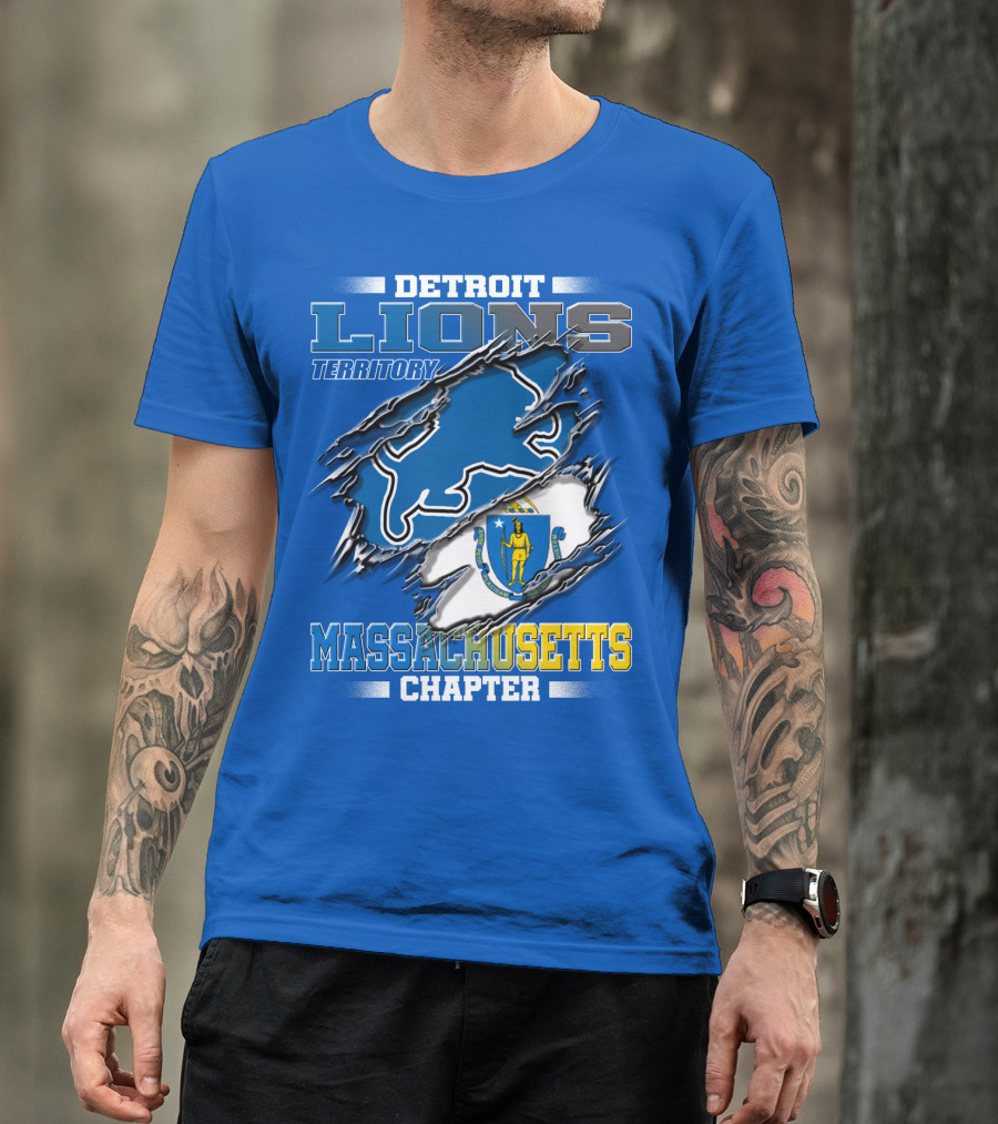 Detroit Lions Territory Massachusetts Chapter T-Shirt