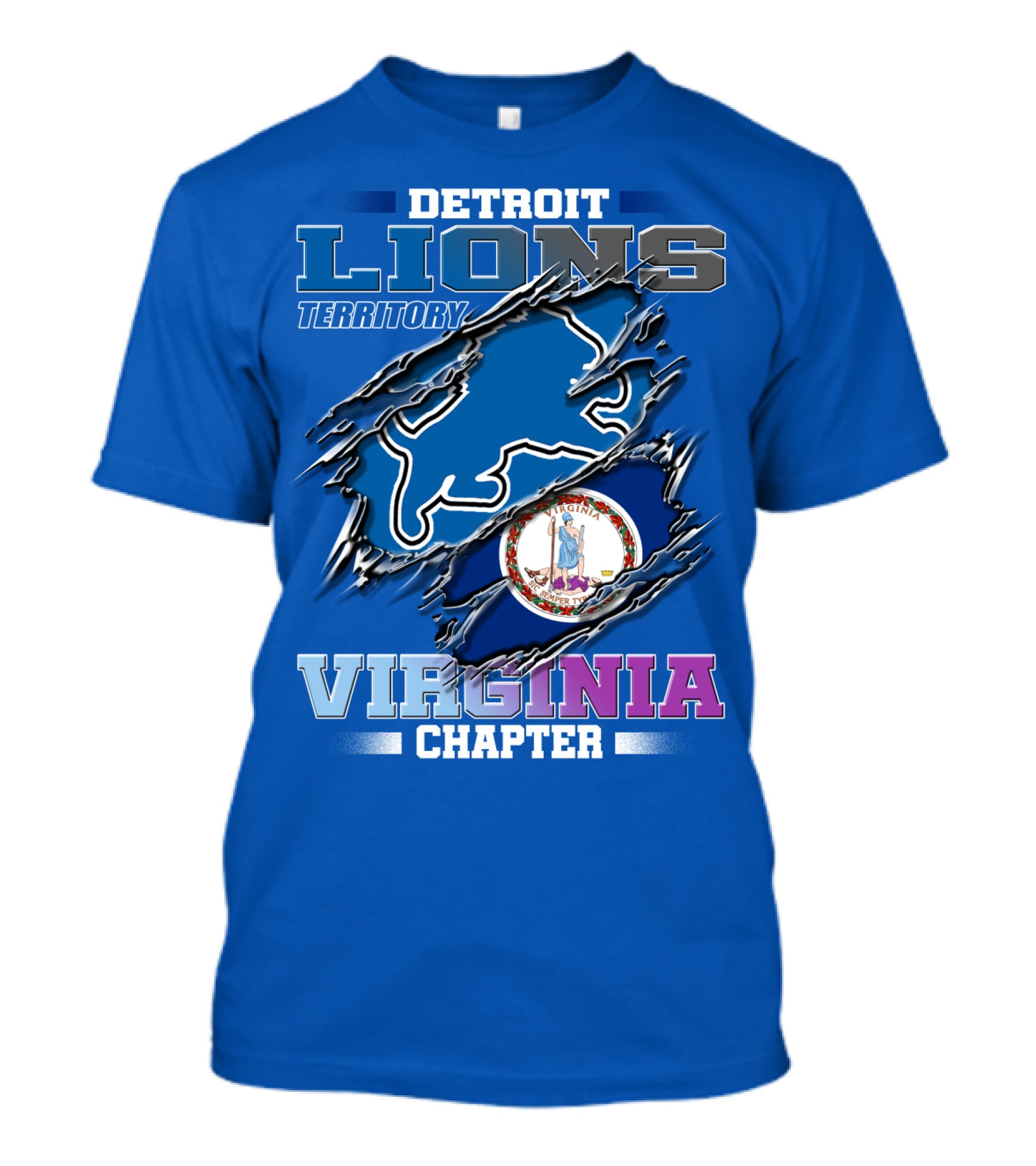 Detroit Lions Territory Virginia Chapter T-Shirt