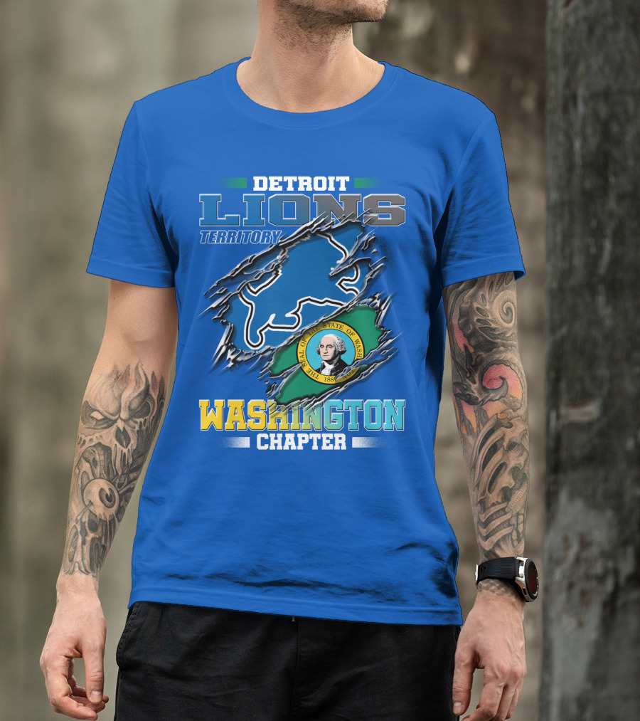 Detroit Lions Territory Washington Chapter Seal Of The State Of Washington T-Shirt