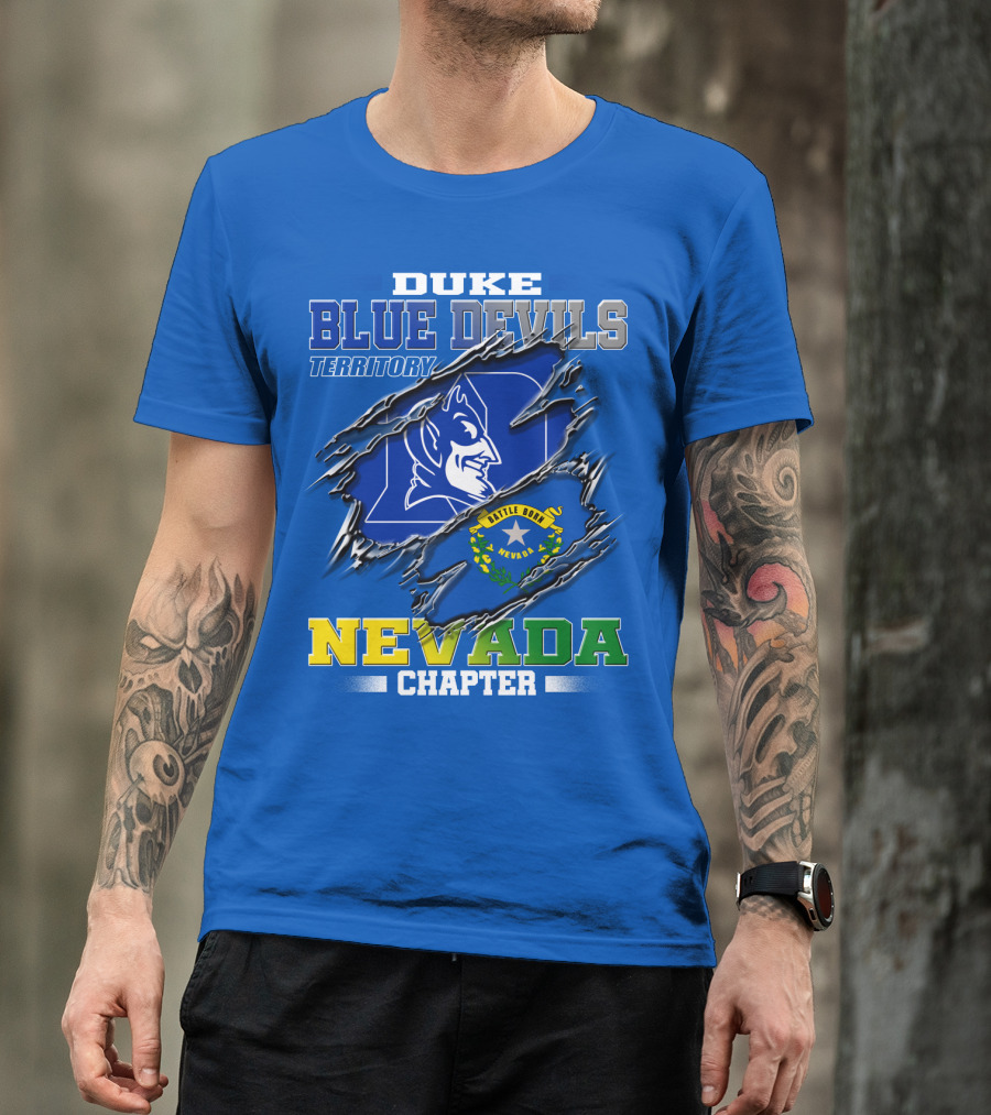 Duke Blue Devils Territory Nevada Chapter Battle Born Nevada T-Shirt
