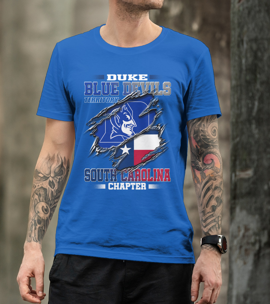 Duke Blue Devils Territory South Carolina Chapter Texas Flag T-Shirt