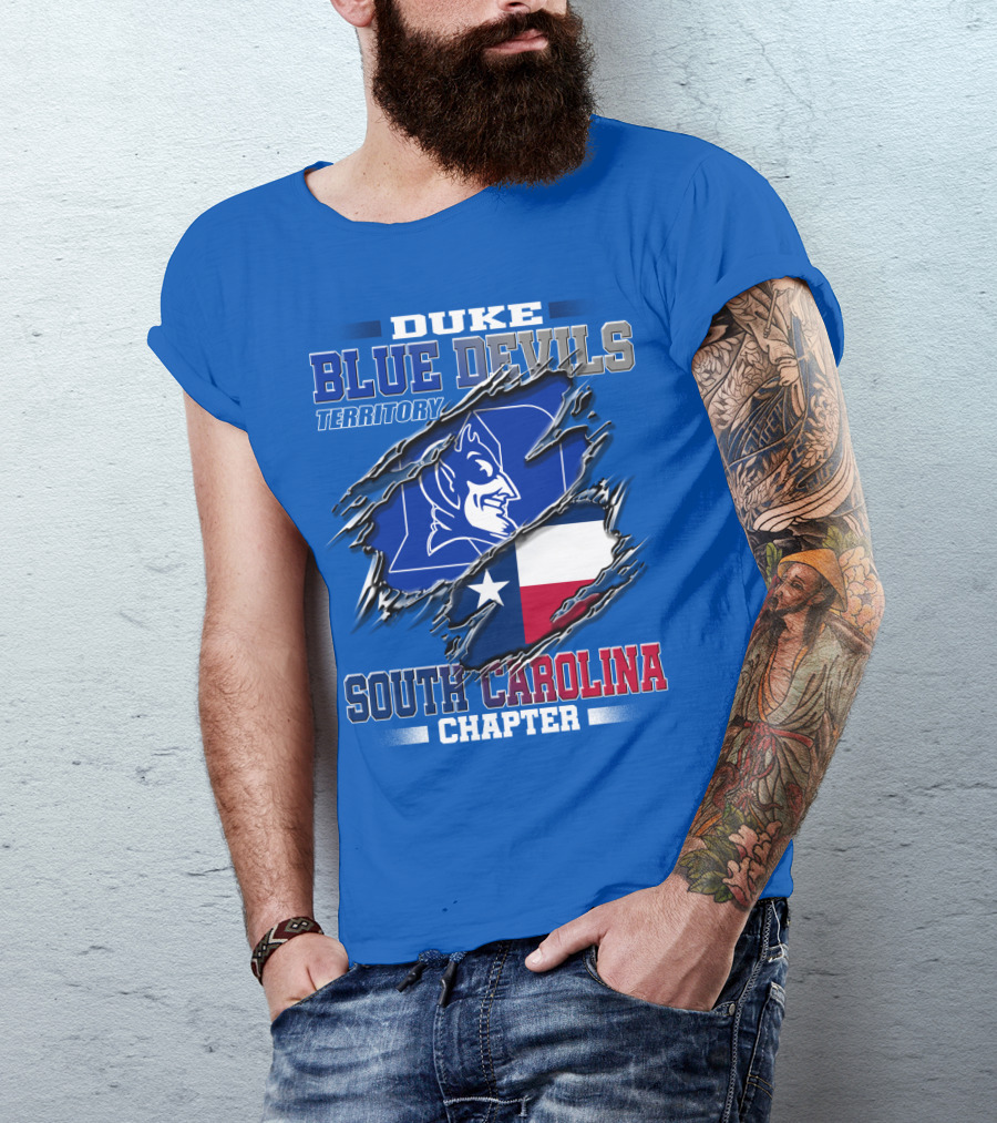 Duke Blue Devils Territory South Carolina Chapter Texas Flag T-Shirt