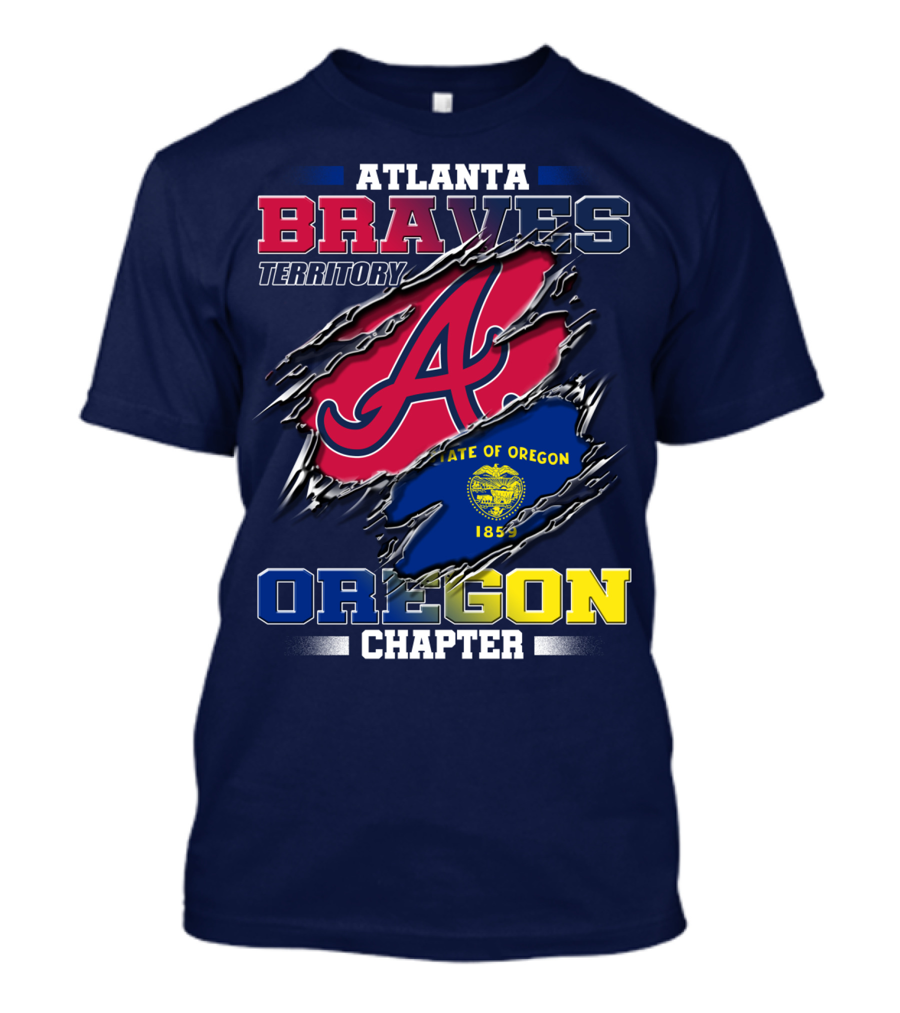 Atlanta Braves Territory Oregon Chapter State Of Oregon 1859 T-Shirt