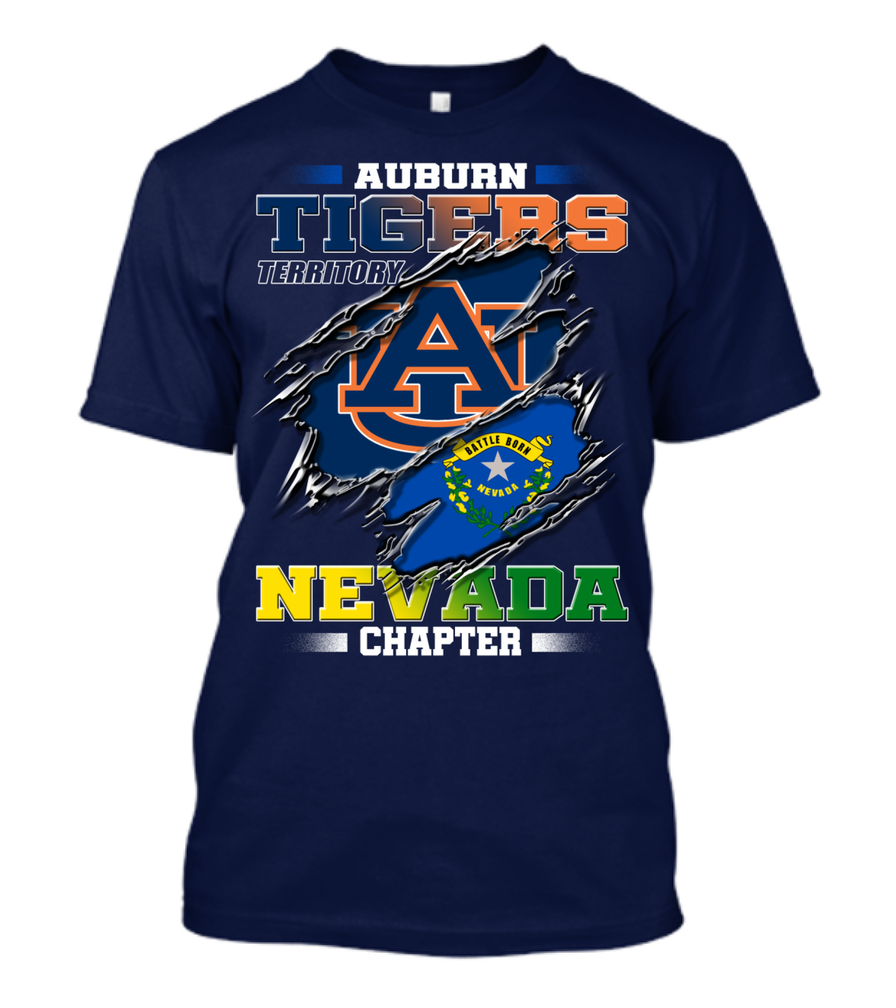 Auburn Tigers Territory Nevada Chapter Battle Born T-Shirt