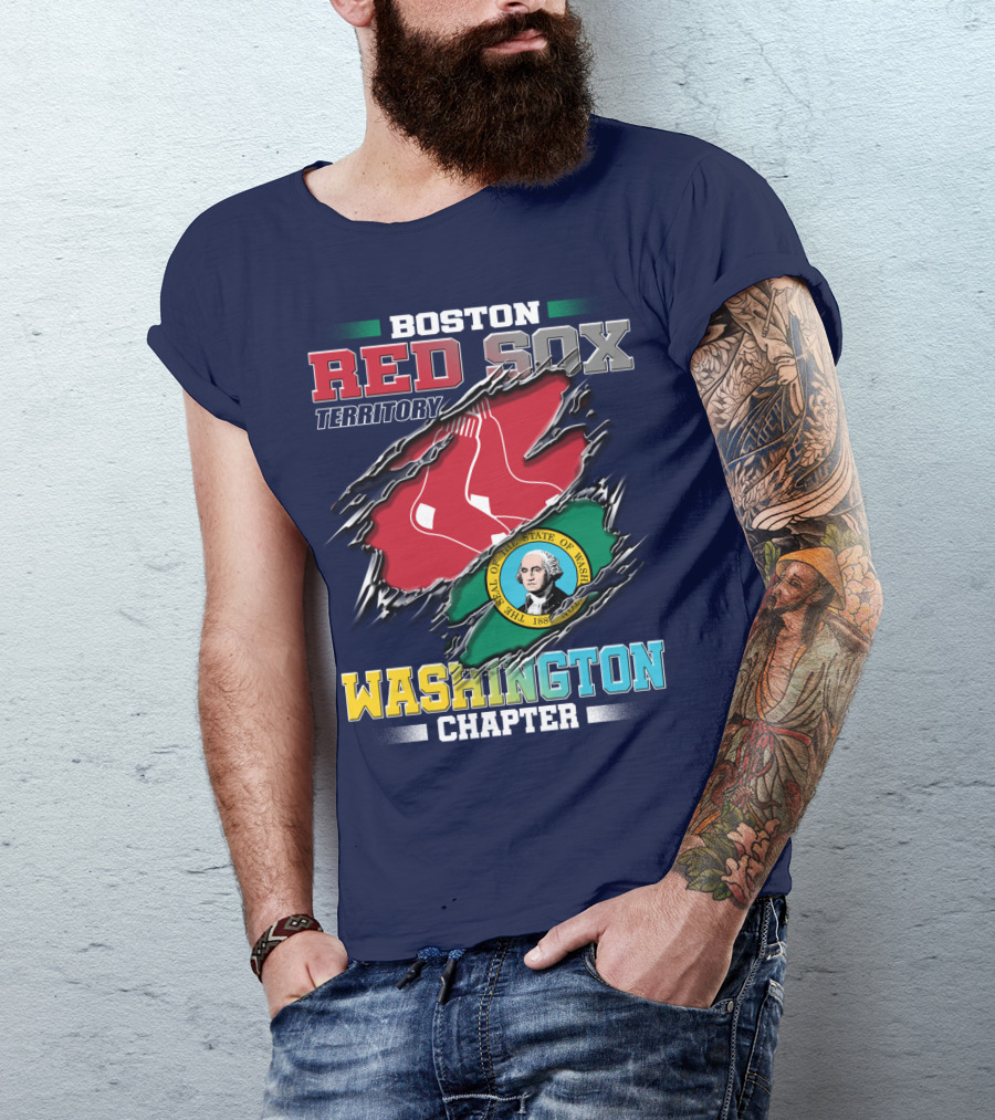 Boston Red Sox Territory Washington Chapter Seal Of The State Of Washington T-Shirt