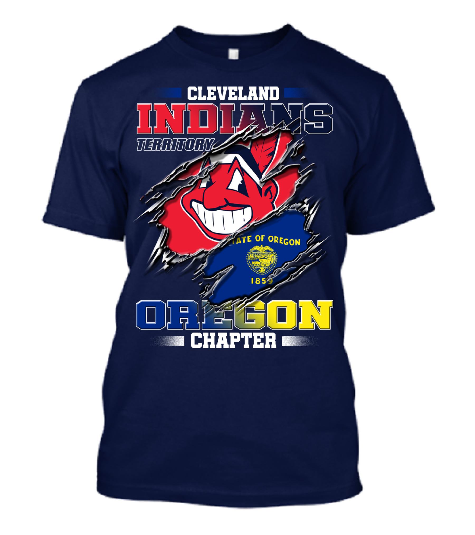 Cleveland Indians Territory Oregon Chapter State Of Oregon 1859 T-Shirt