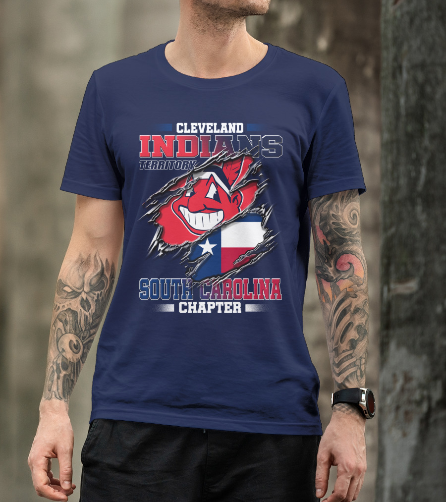 Cleveland Indians Territory South Carolina Chapter Texas Flag T-Shirt
