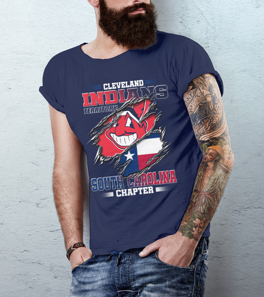 Cleveland Indians Territory South Carolina Chapter Texas Flag T-Shirt