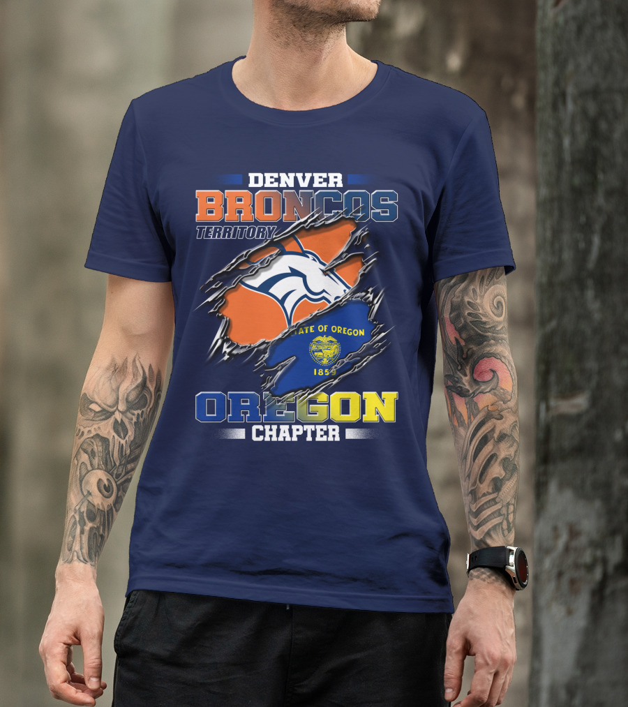 Denver Broncos Territory Oregon Chapter State Of Oregon 1859 T-Shirt