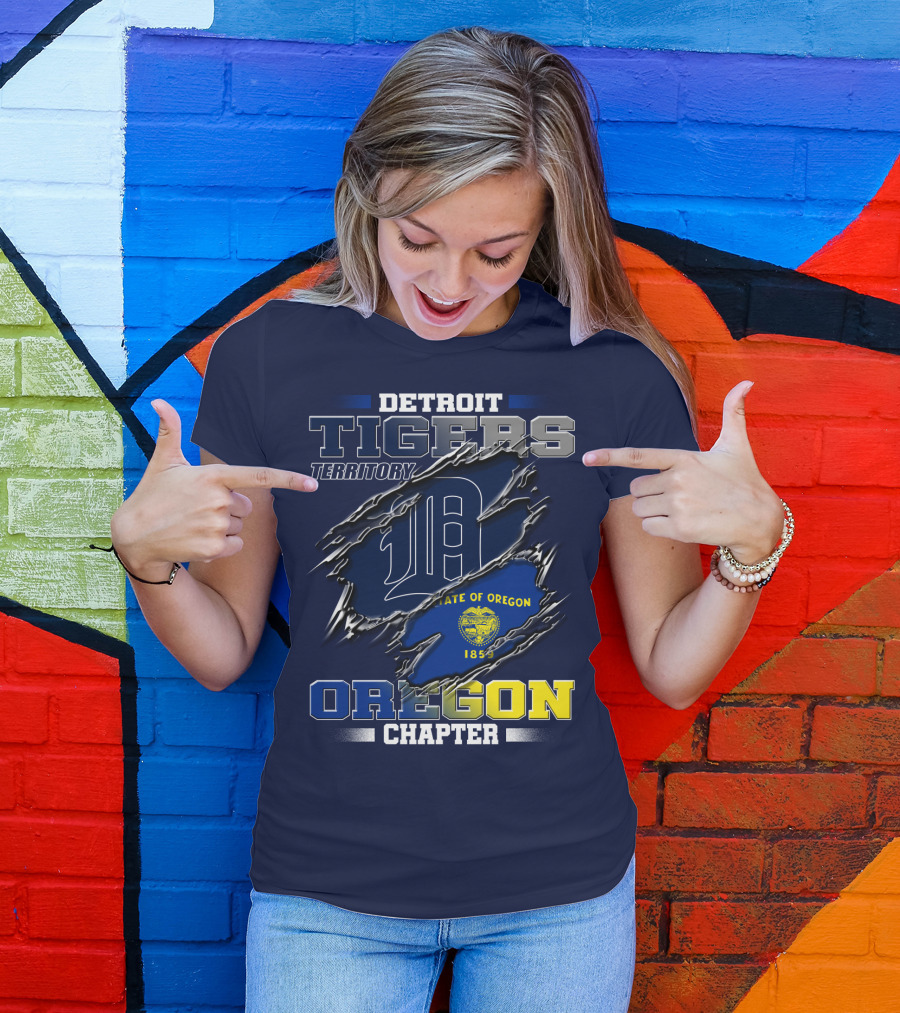 Detroit Tigers Territory Oregon Chapter State Of Oregon 1859 T-Shirt