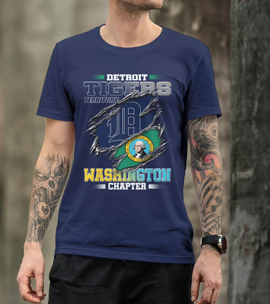 Detroit Tigers Territory Washington Chapter State Seal T-Shirt