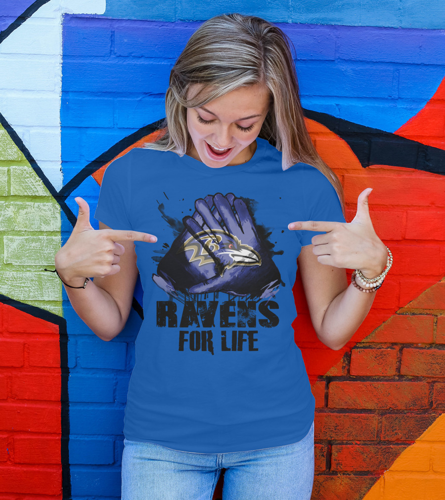 Baltimore Ravens For Life Fan Gear T-Shirt
