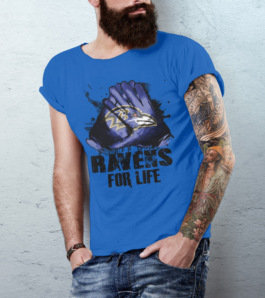 Baltimore Ravens For Life Fan Gear T-Shirt
