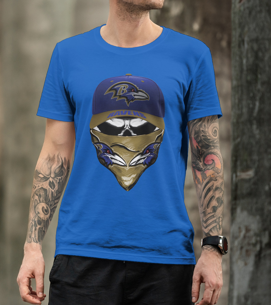 Baltimore Ravens Ravens Bandana And Logo Hat Combo T-Shirt