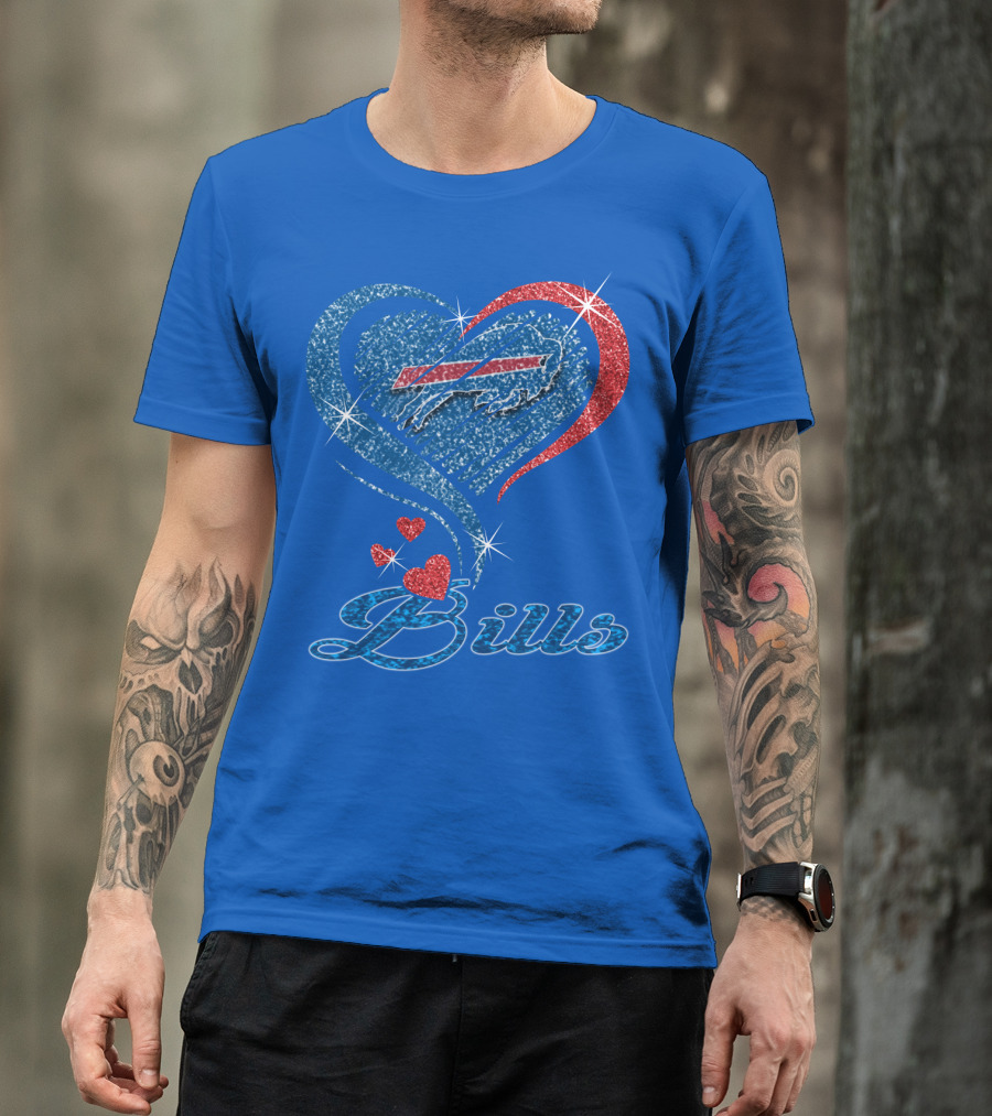 Buffalo Bills Heart Logo And Script T-Shirt