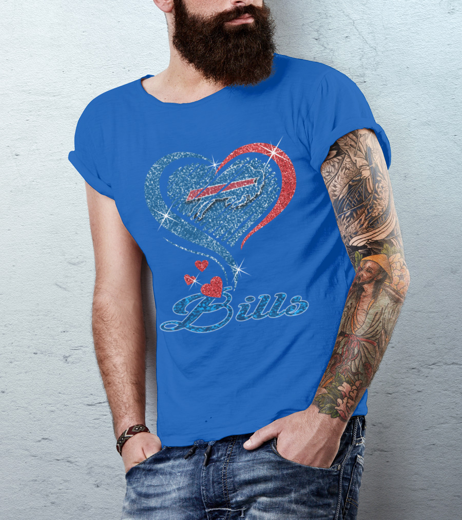 Buffalo Bills Heart Logo And Script T-Shirt