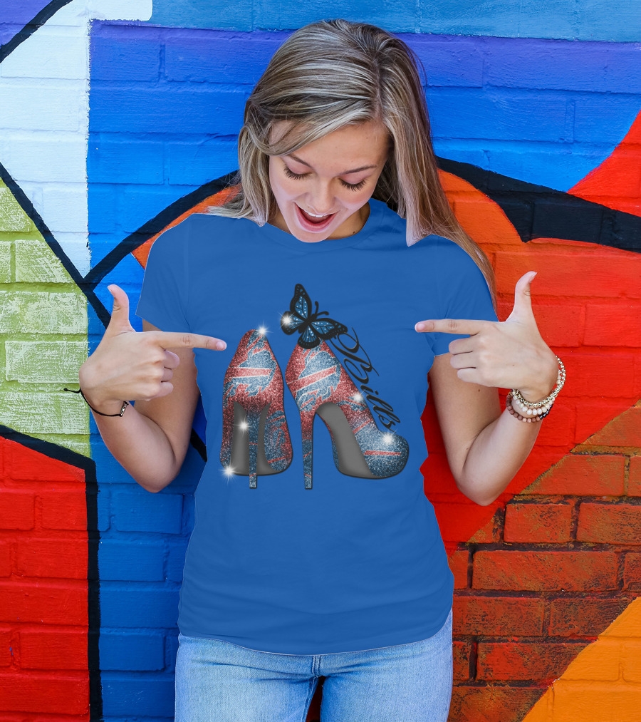 Buffalo Bills High Heels With Butterfly T-Shirt