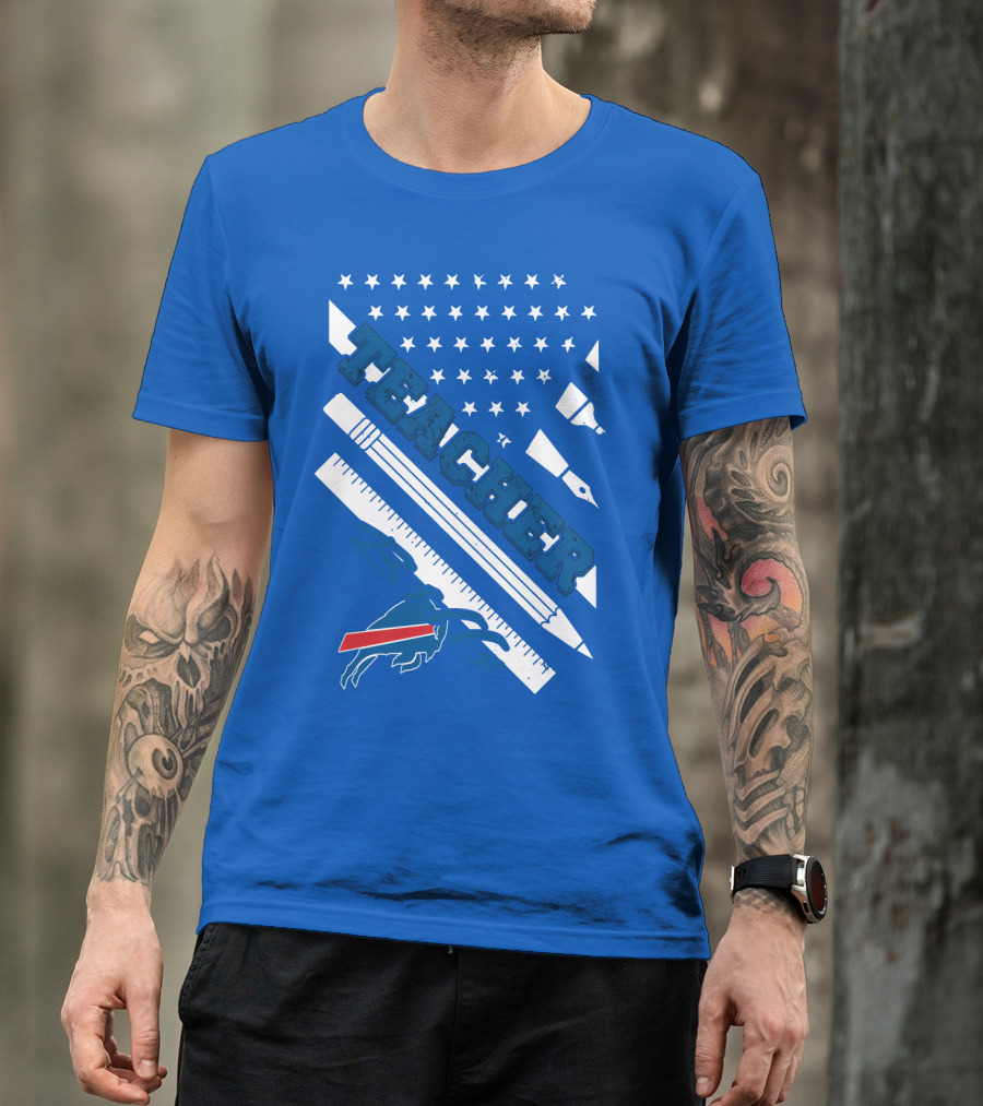 Usa Flag Teacher Buffalo Bills T-Shirt