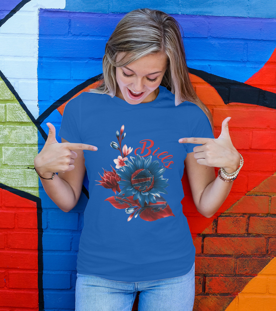 Buffalo Bills Floral Football T-Shirt