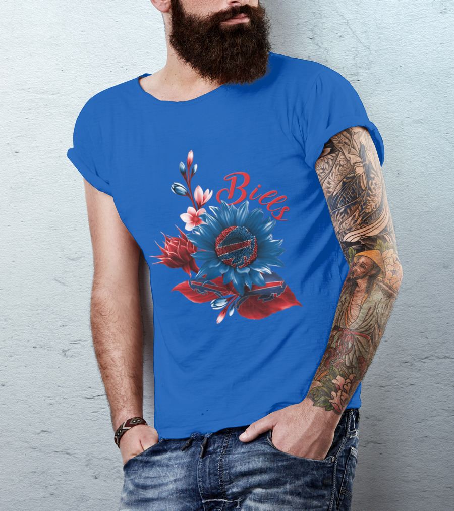 Buffalo Bills Floral Football T-Shirt