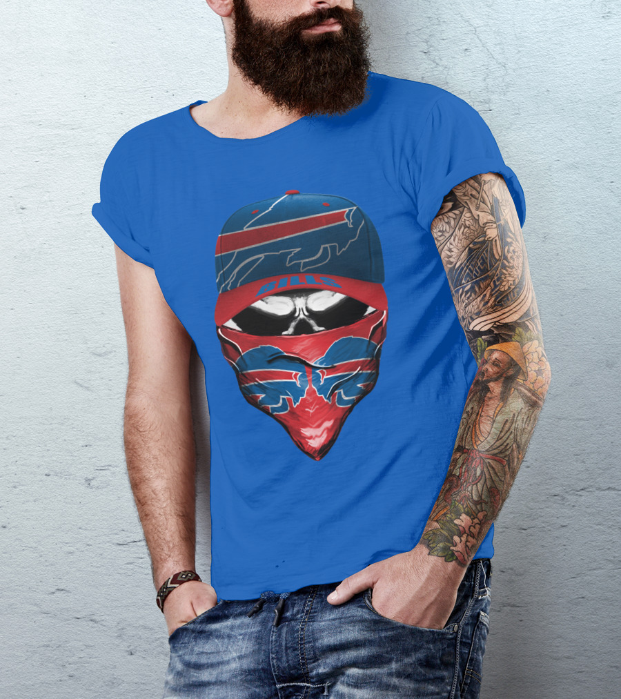 Buffalo Bills Nfl Logo Hat And Bandana Face T-Shirt