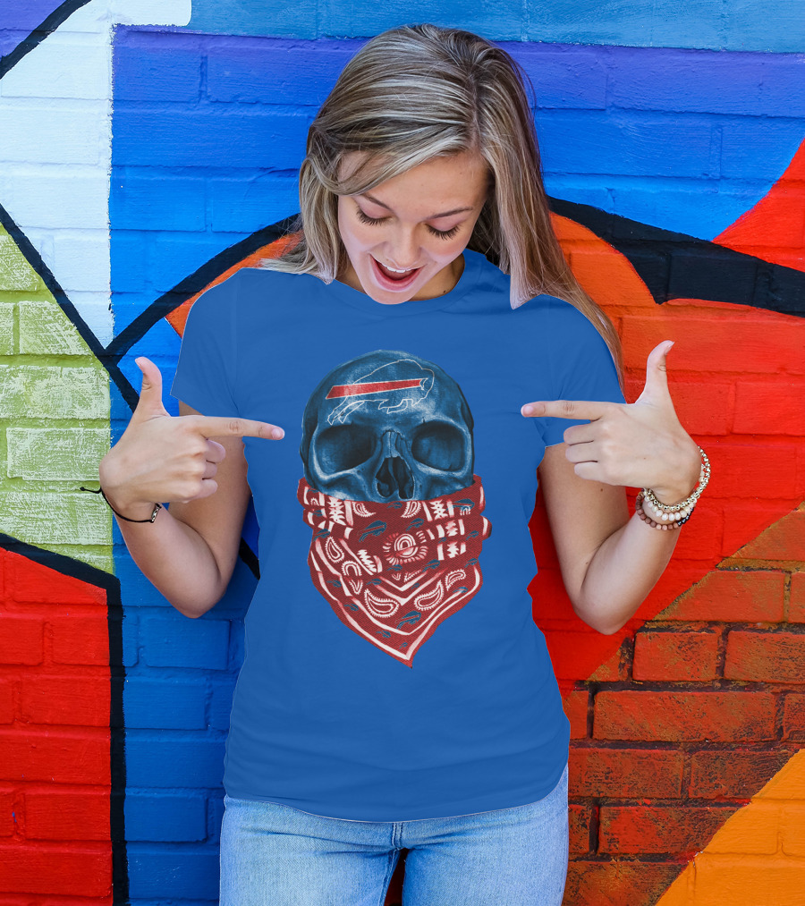 Buffalo Bills Skull With Bandana T-Shirt