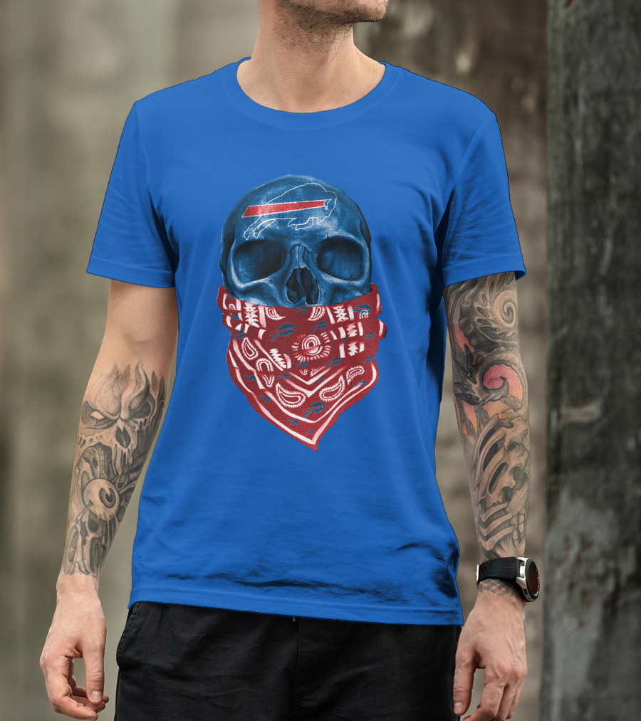 Buffalo Bills Skull With Bandana T-Shirt