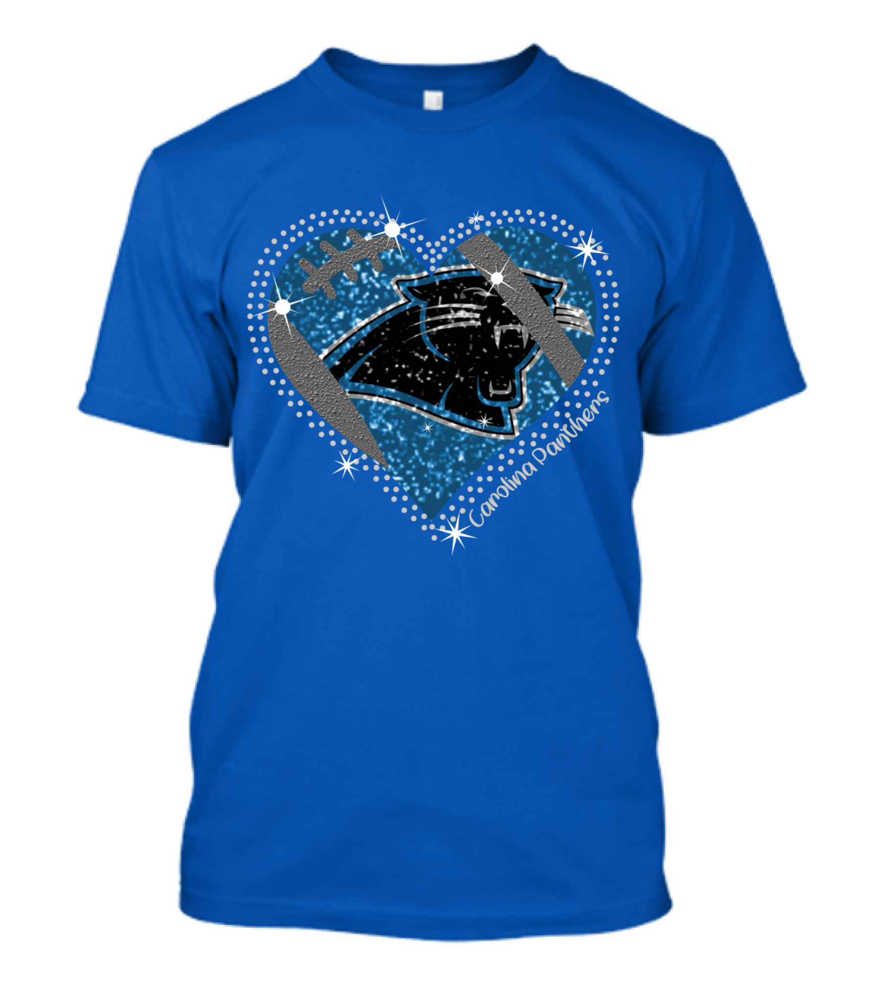 Carolina Panthers Heart Football T-Shirt