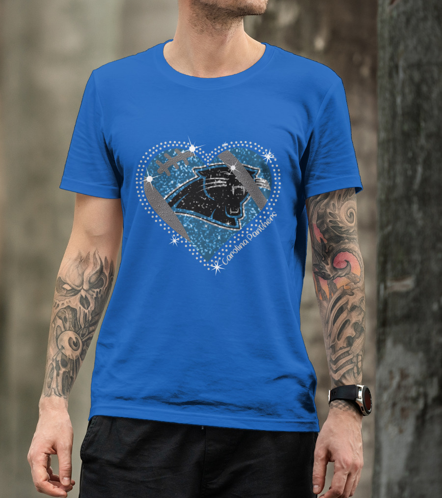 Carolina Panthers Heart Football T-Shirt