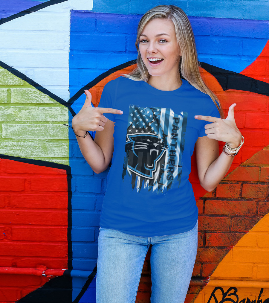 Panthers American Flag Stars And Stripes T-Shirt