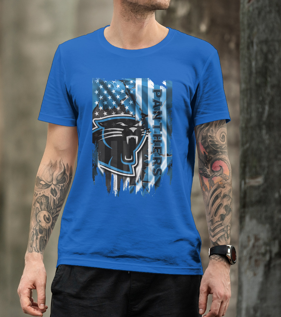 Panthers American Flag Stars And Stripes T-Shirt