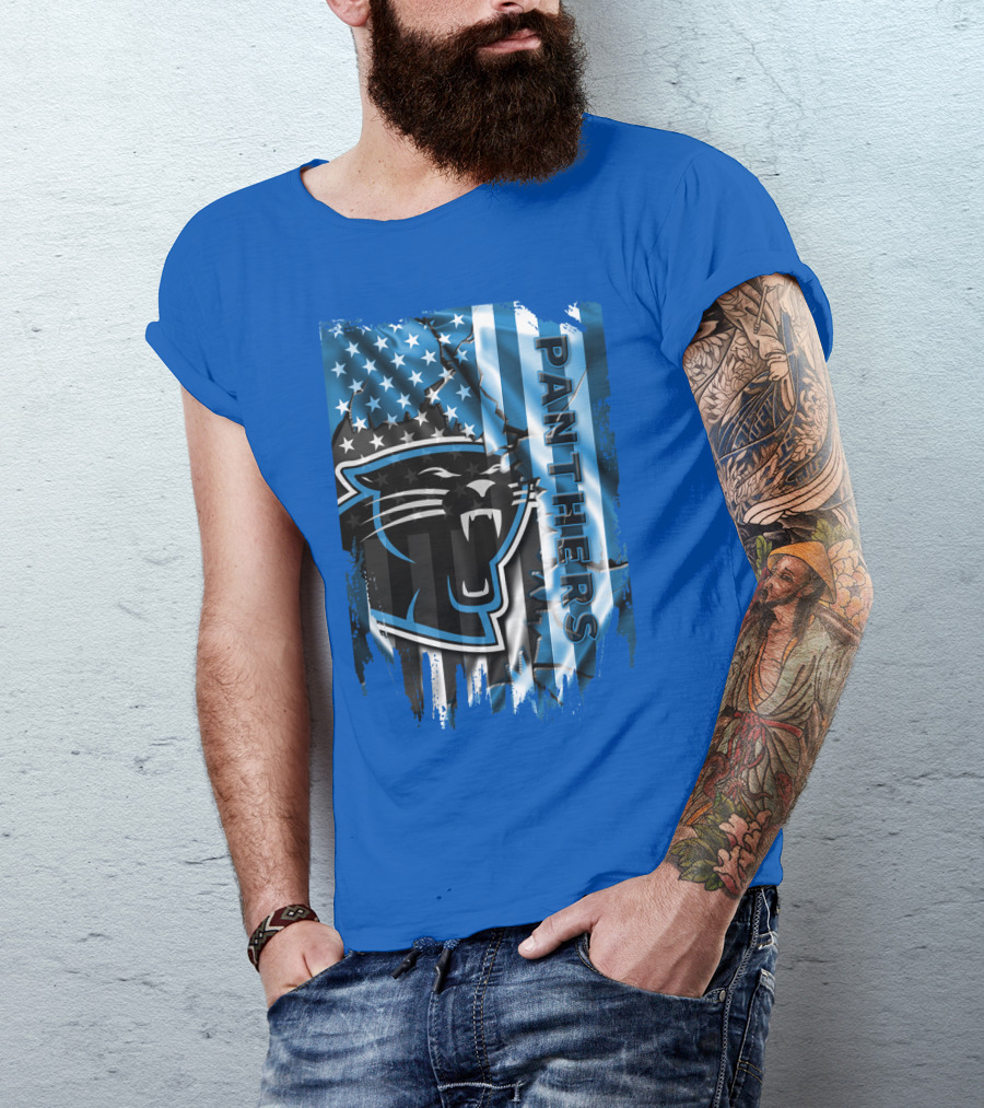 Panthers American Flag Stars And Stripes T-Shirt