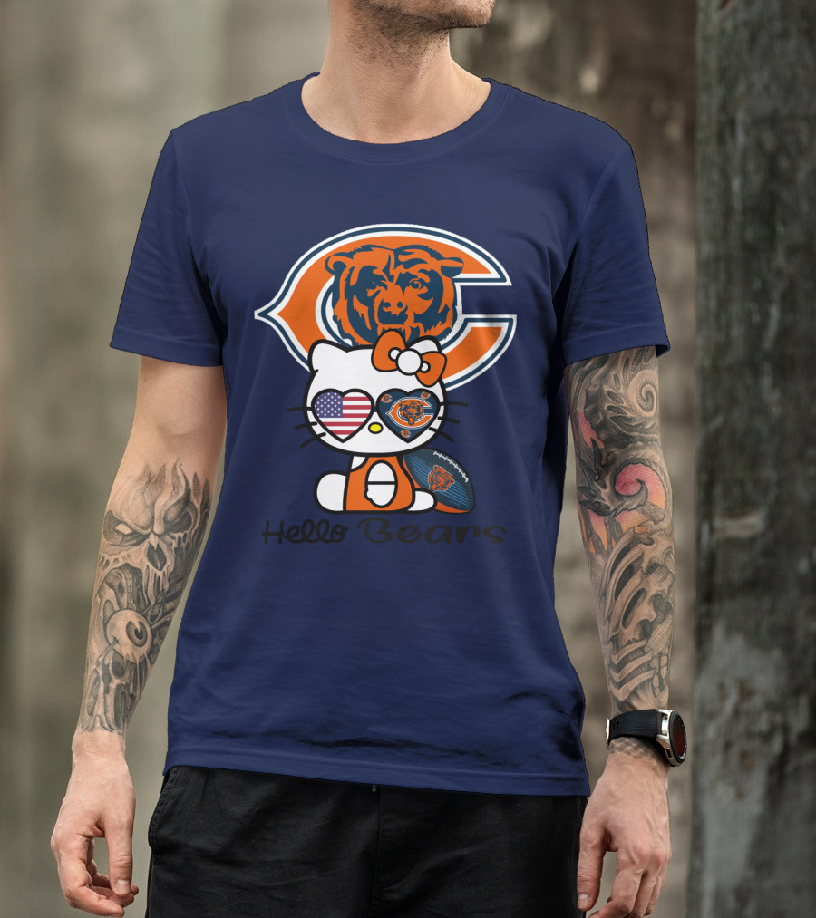 Hello Bears Chicago Bears Football Kitty T-Shirt