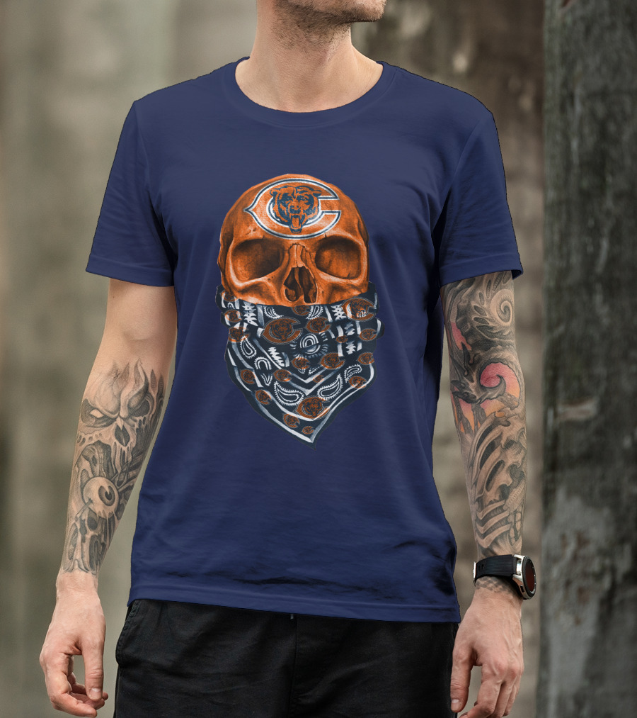 Chicago Bears Skull Bandana T-Shirt